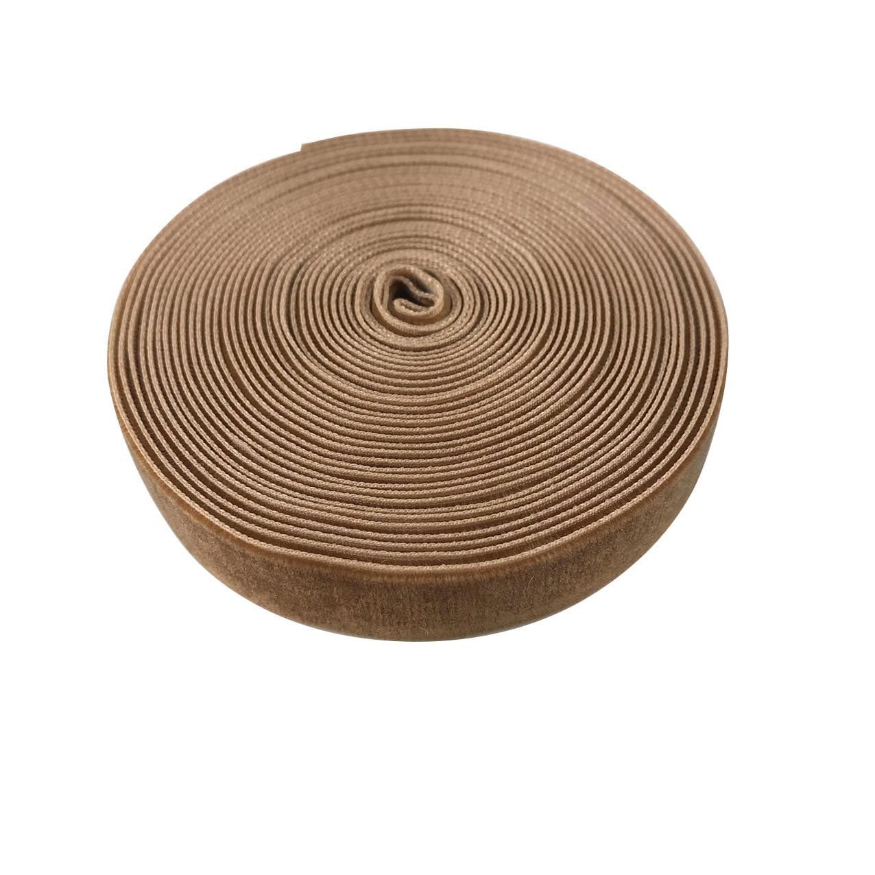 MMvolesy 5 Yards None-Elastic Nylon Single face Velvet Ribbon 16mm (5/8 Brown