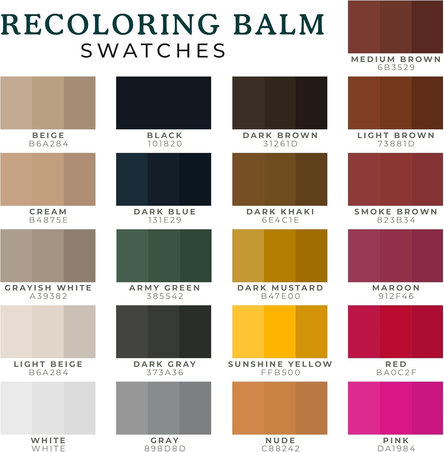 Clyde’S™ Recoloring Balm | Non-Toxic Material Dye & Restorer for Furniture, Car