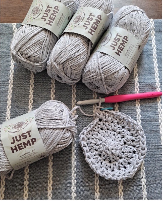 Lion Brand JUST HEMP Yarn “Cocoa” 3-Skein-Lot Sustainable Stitching Discontinue