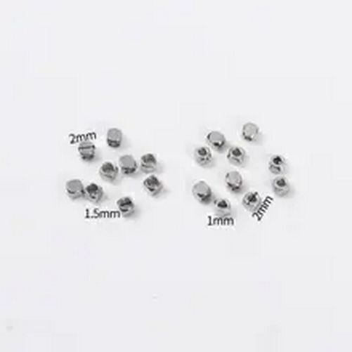 Faceted Square Spacer Beads -2mm Stainless Steel Hole Bead Jewelry Making 100PCS