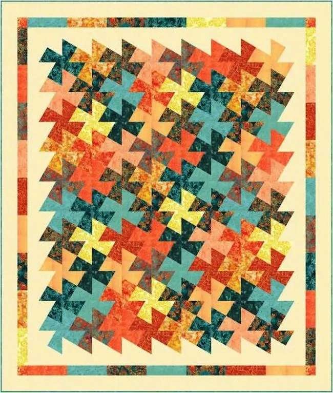 Hoffman – Bali Batiks – Monarch Migration – Woodblock Floral – Monarch, BTY