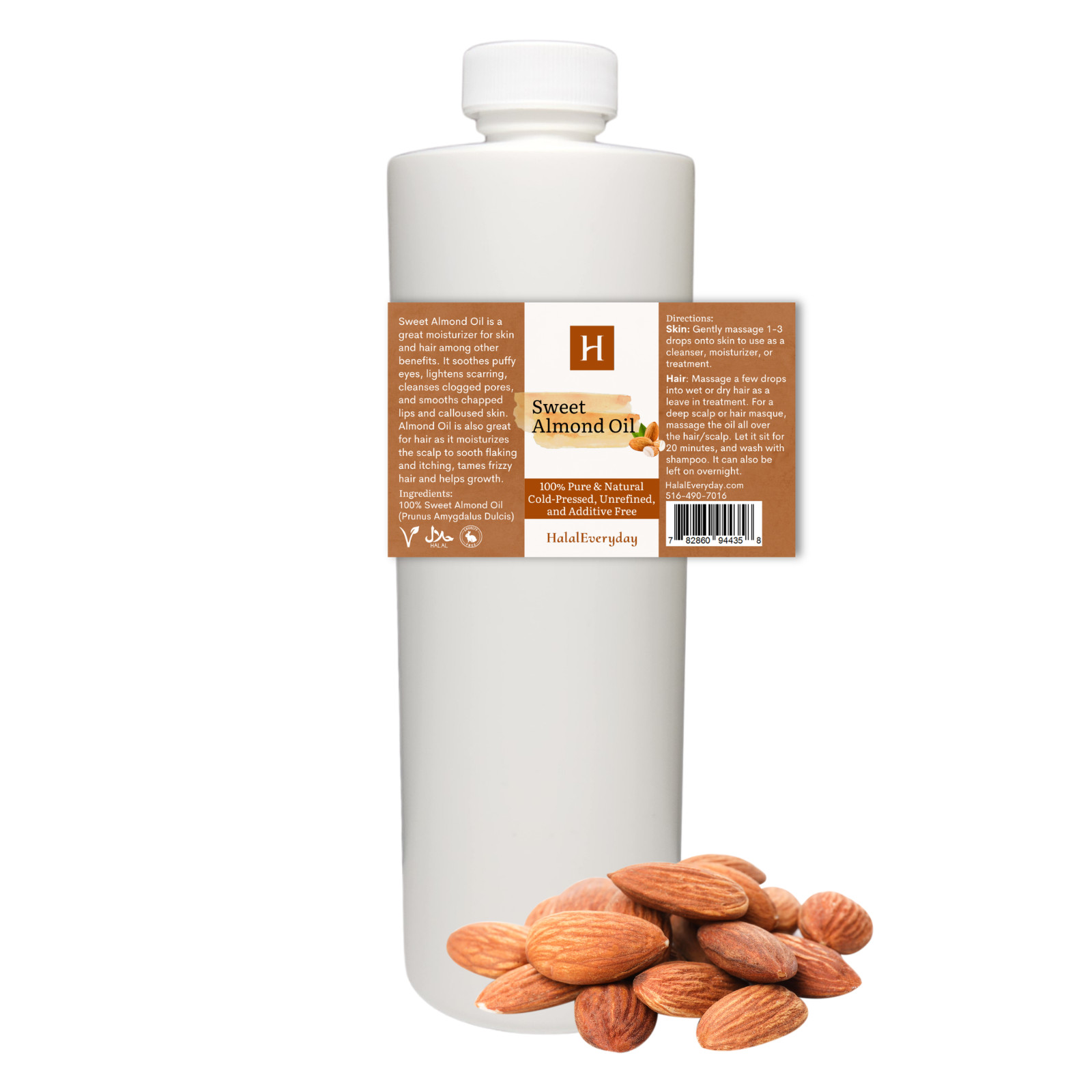 Sweet Almond Oil – 100% Pure Cold Pressed Organic Virgin For Hair Skin Massage