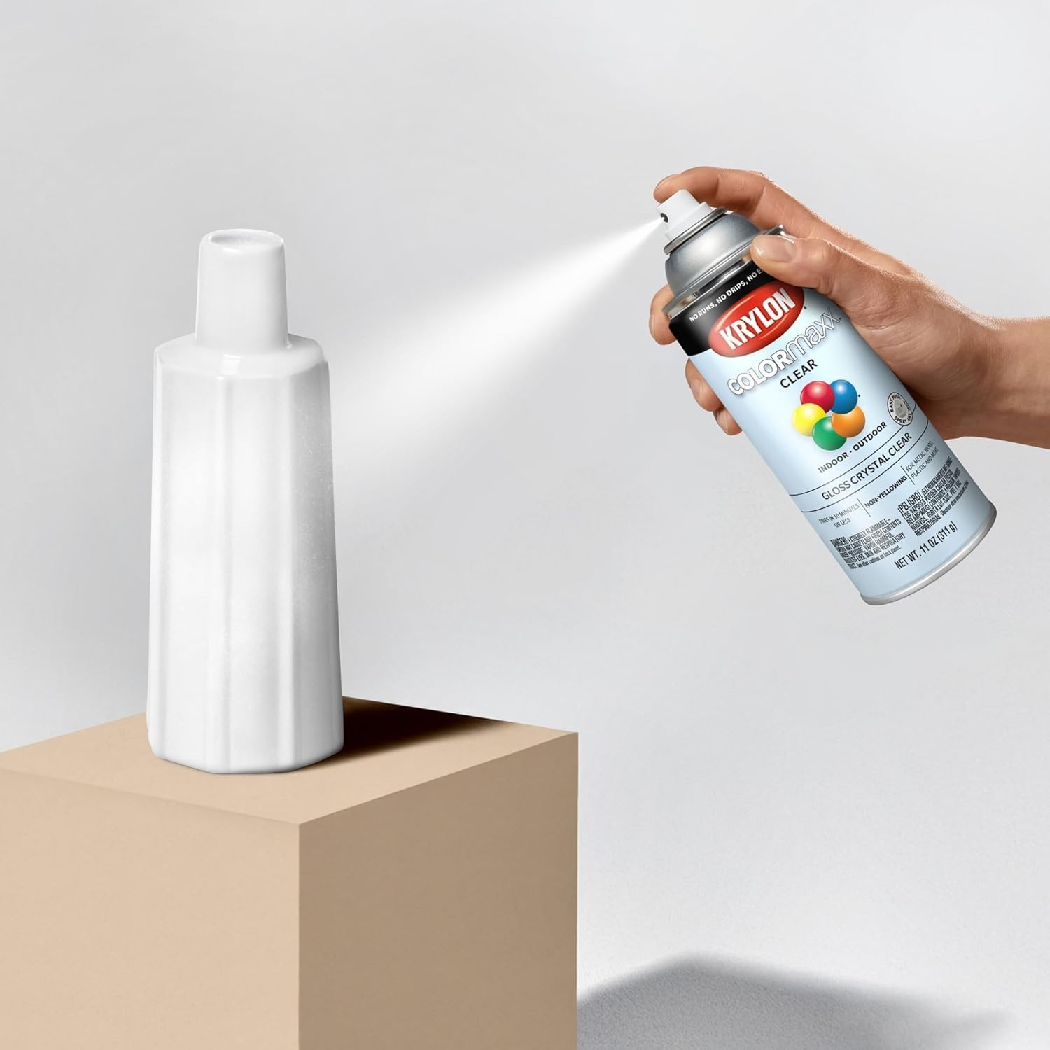 COLORmaxx Gloss Crystal Clear Acrylic Spray Paint – 11 Oz., Indoor/Outdoor Use