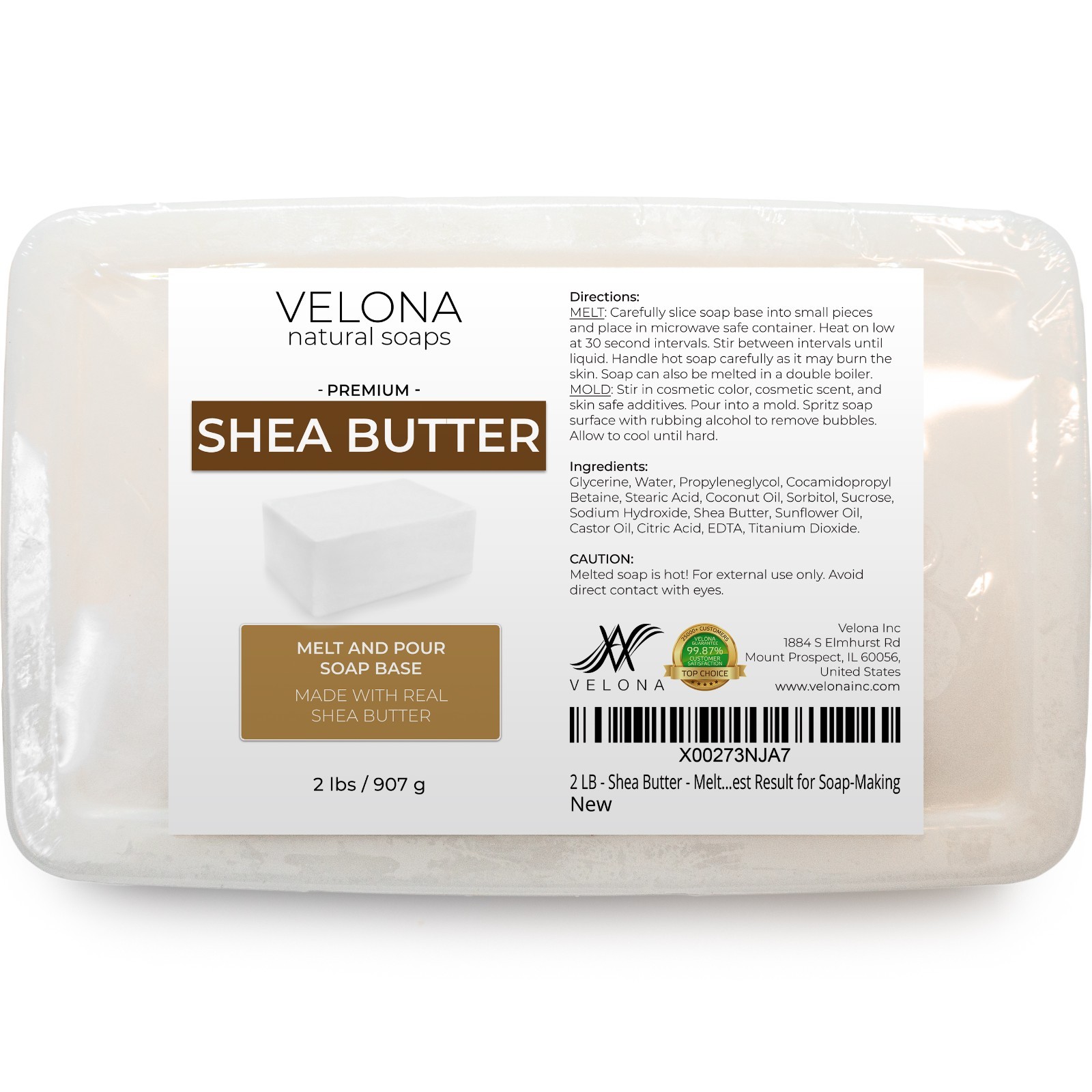 2,5,10,25 LB – Shea Butter Soap Base by Velona SLS/SLES Free Melt Pour