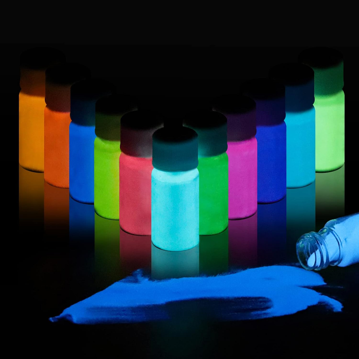 Glow in the Dark Powder 12 Colors Epoxy Resin Dye Luminous Pigment Powder Saf…