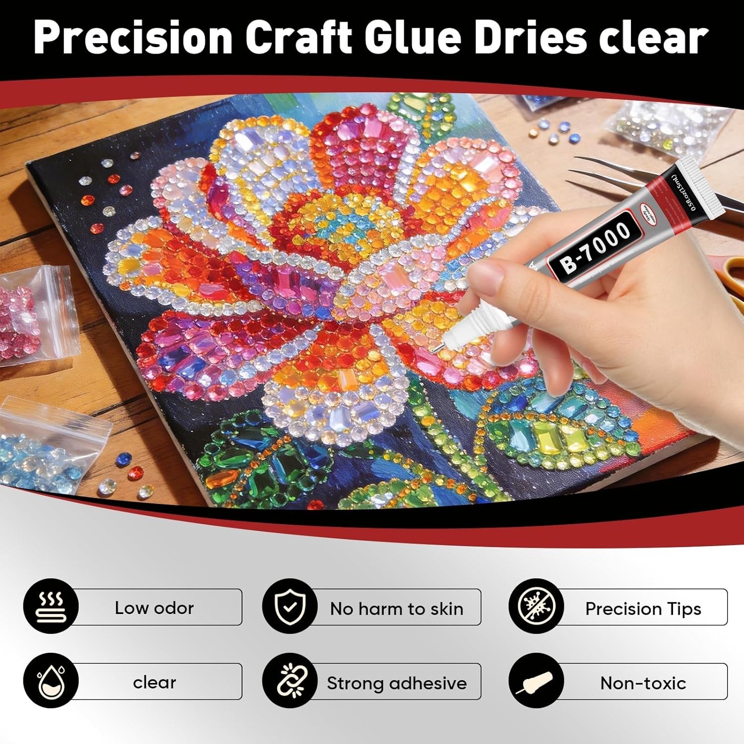 8 PCS 15ml Glue Clear with Precision Tip, Bedazzling Glue, Super Glues, Rhine…