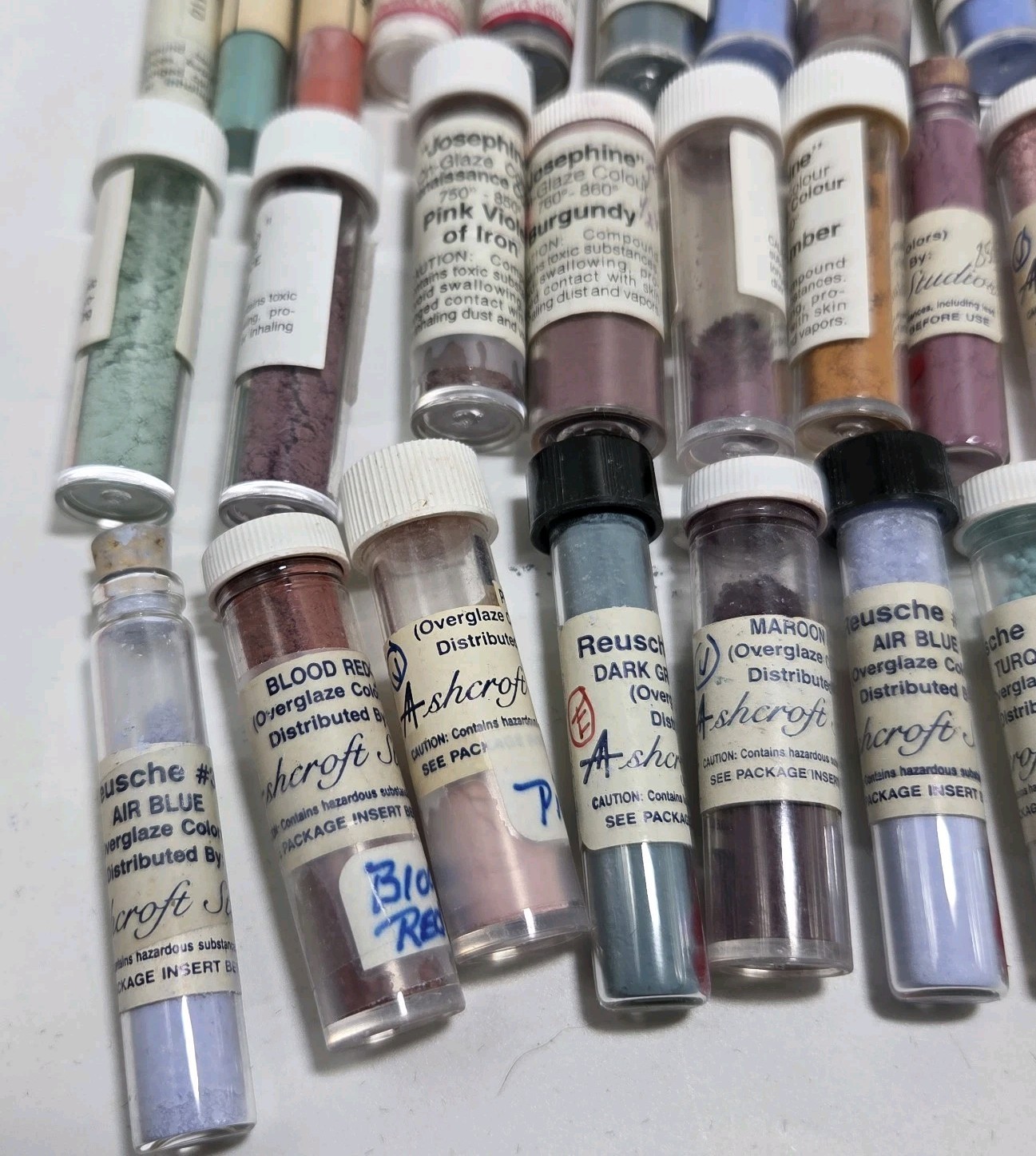 VTG Lot Of 36 China Paint Porcelain Dry Powder Various Manufacturers Ashcroft