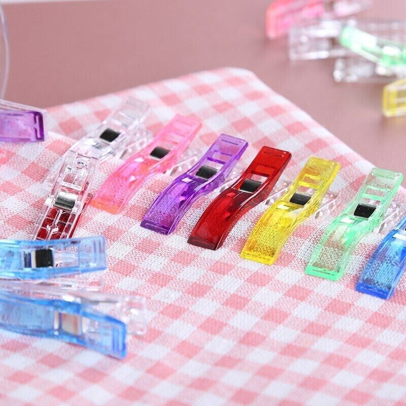 50Pcs 7 Colors Large Sewing Clips Fabric Clips Jumbo Wonder Clips Office Clamps