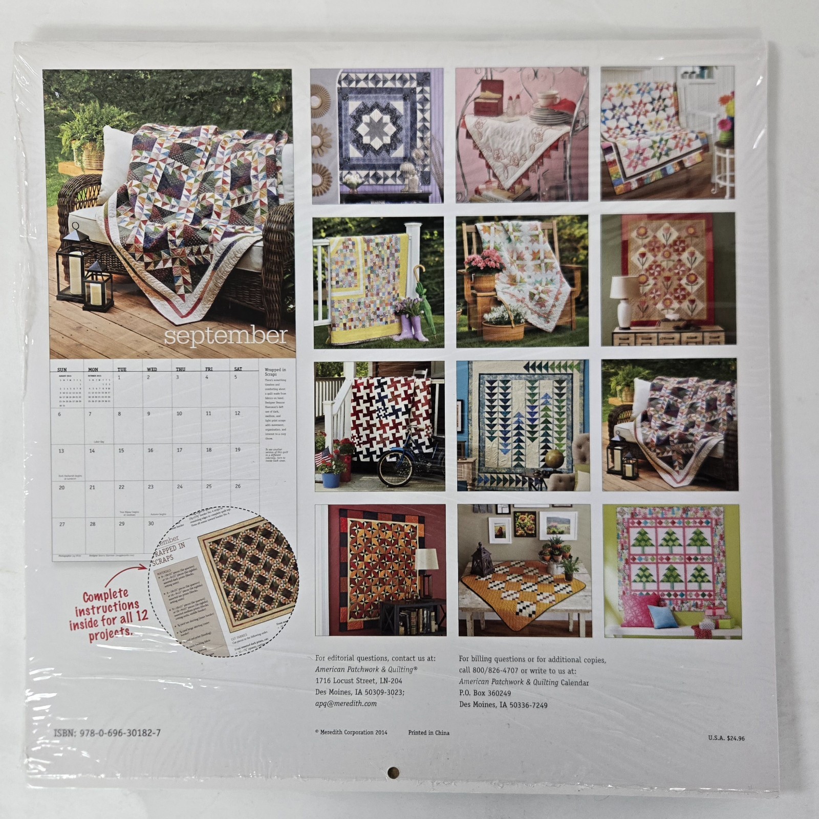 8 SEALED American Patchwork Quilting Calendars 2008-2021 BH&G ~ 12 Patterns Each
