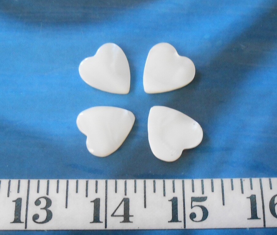 ~ Mother of Pearl (MOP) Carved Seashell Heart ~ Natural Iridescent White/Ivory ~