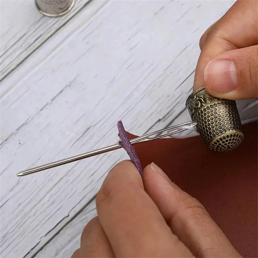 1PC Metal Sewing Thimble Finger Protector Hand Stitching Quilting Sewing Tool US
