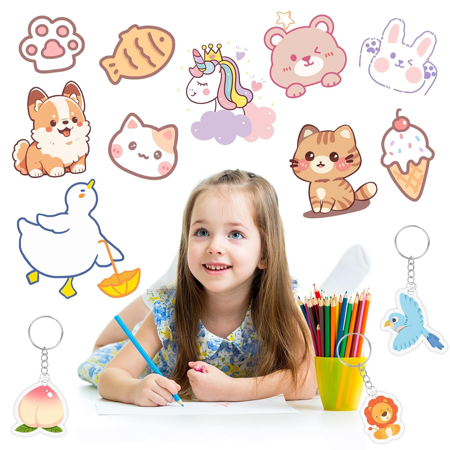 40 Pieces Shrinky Dink Sheets Kit, 7.9 X 5.7-Inch Shrink Paper Shrink Art Paper,