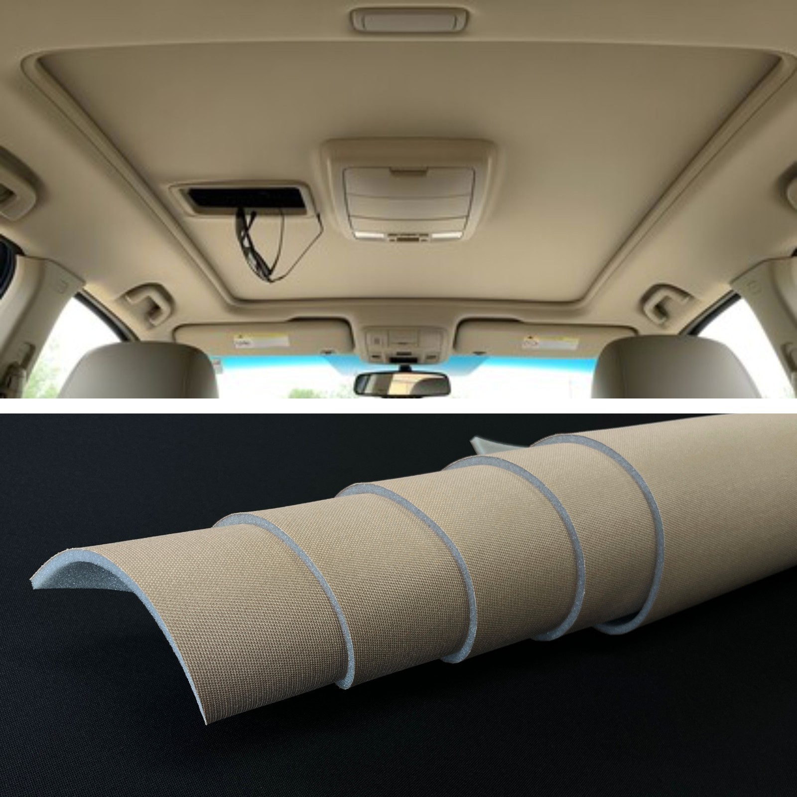 Automotive Universal Flat Knit Headliner Fabric With 3/16 Foam Backing /60″ Wide