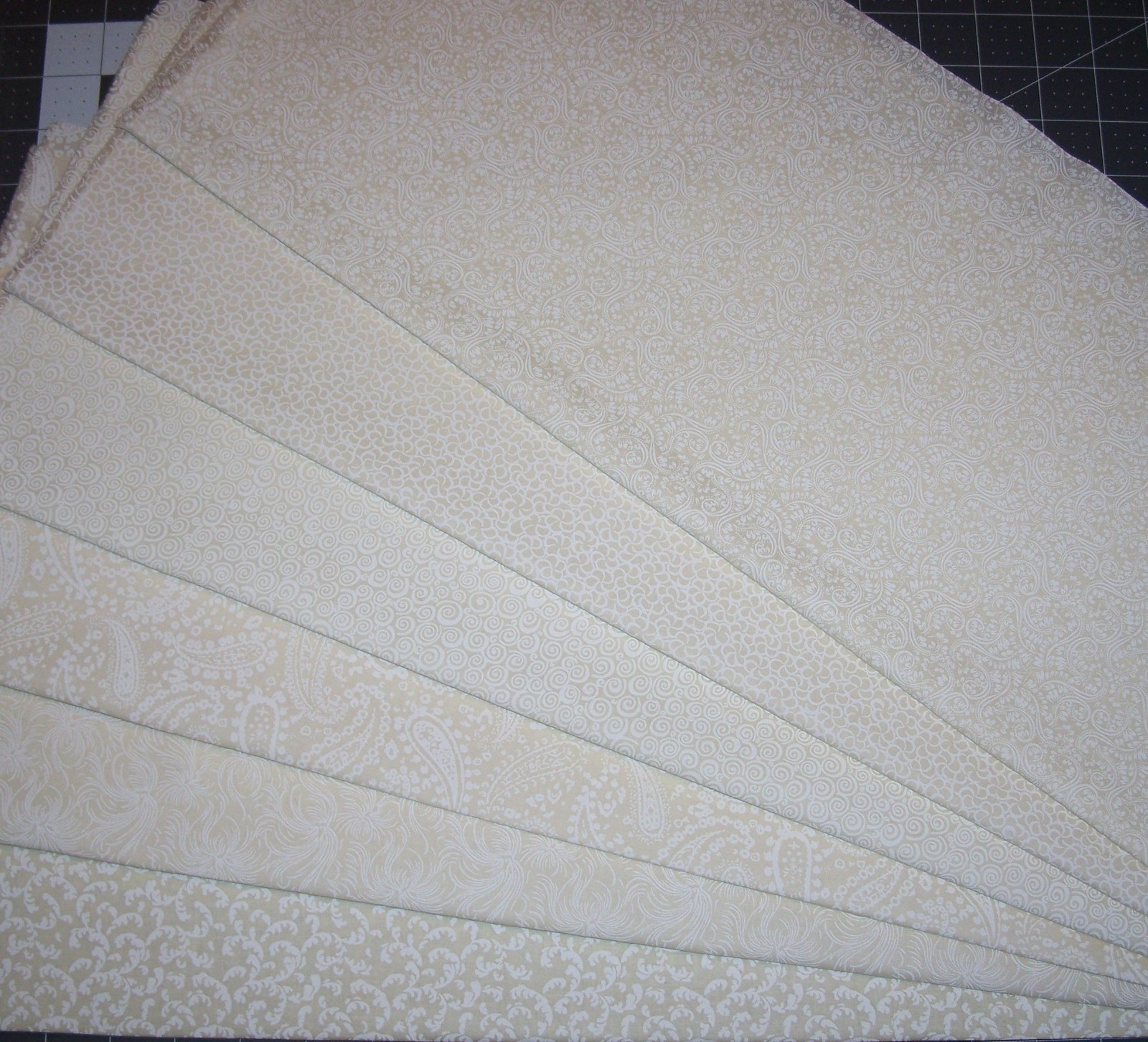 6 Neutral Cream Tonal Fat Quarters Bundle tone on tone Fabric