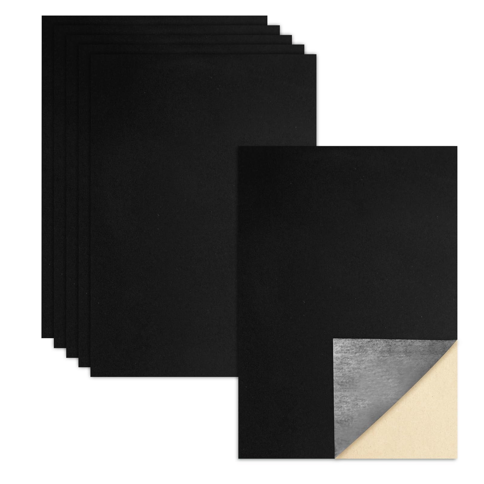 Biaungdo 6 Pcs Self Adhesive Felt Sheets, Black Felt Sheet with Adhesive Back…