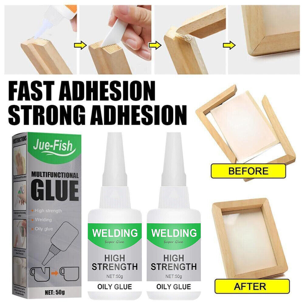 2 Pack Multifunctional Welding High-Strength Oily Glue Universal Super Glue 50g