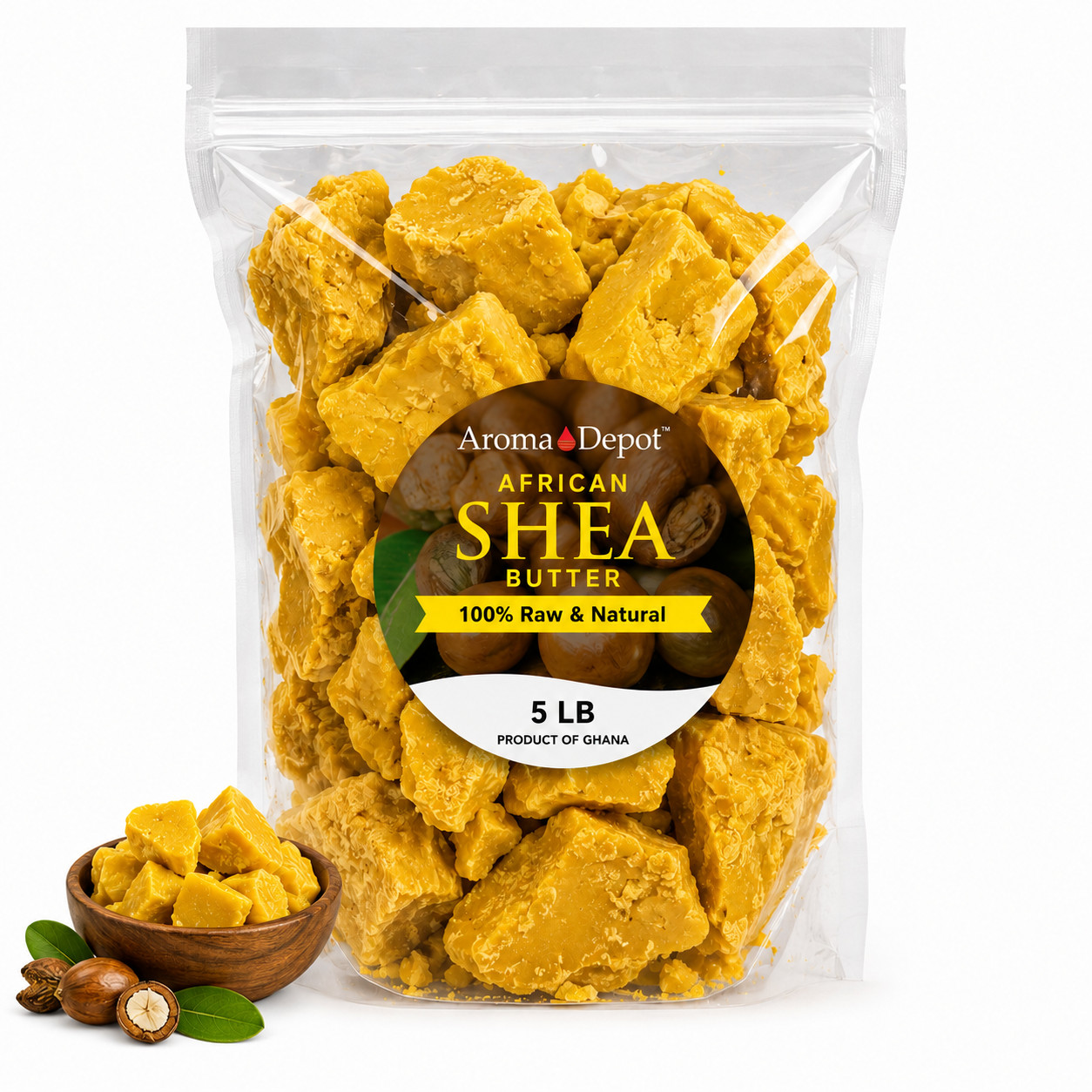 5 lbs. Raw African Shea Butter Yellow From GHANA Natural UNREFINED Pure Organic