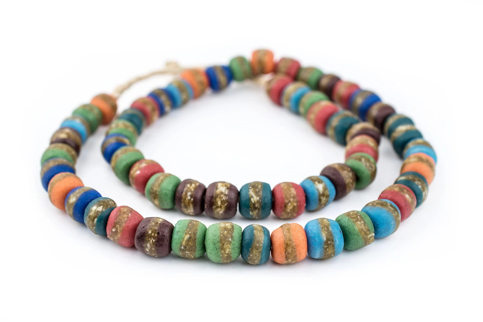 Mixed Kente Krobo Beads 14mm Ghana African Multicolor Round Glass Large Hole