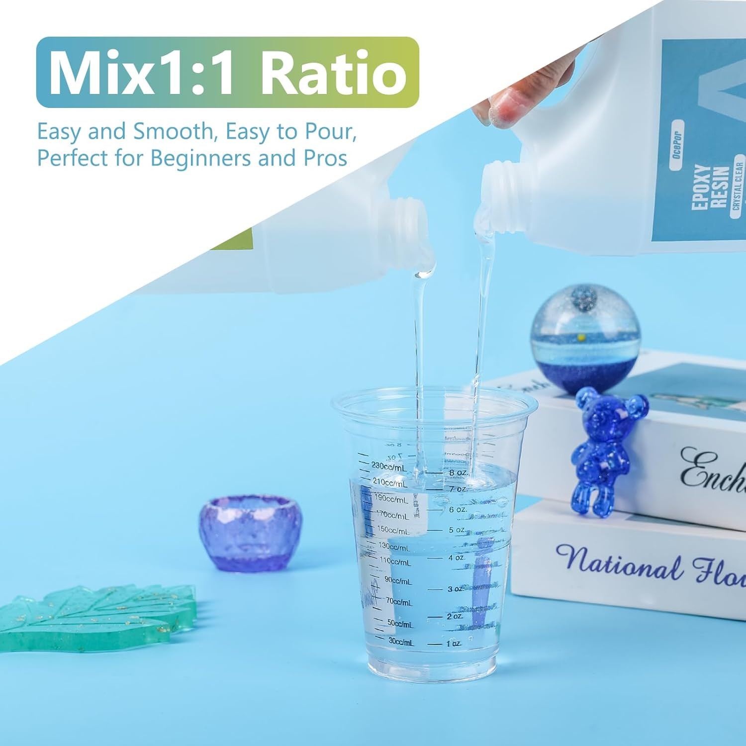Epoxy Resin-1 Gallon Kit Crystal Clear Yellowing No Bubble Art Resins