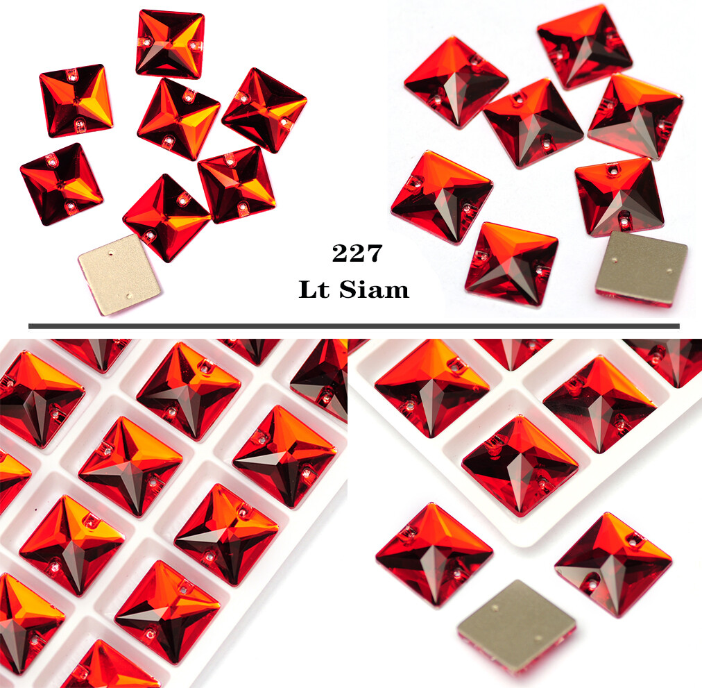 Square Crystal Glass Loose Strass Sew On Rhinestone For Needlework and Jewellery