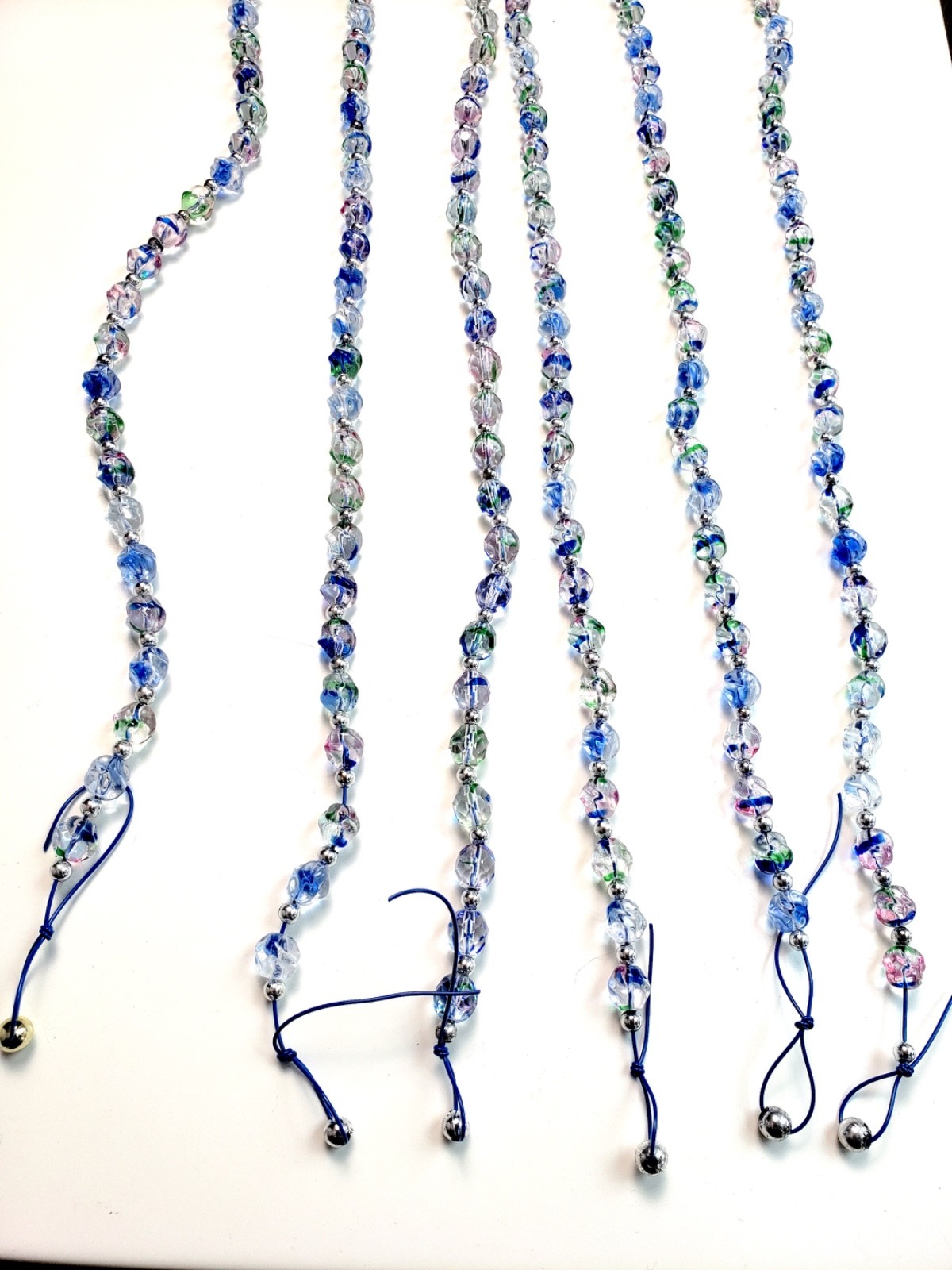 ‘Water Lily’ glass beads, actual beads shown, 15″ strands x6, for jewelry, craft
