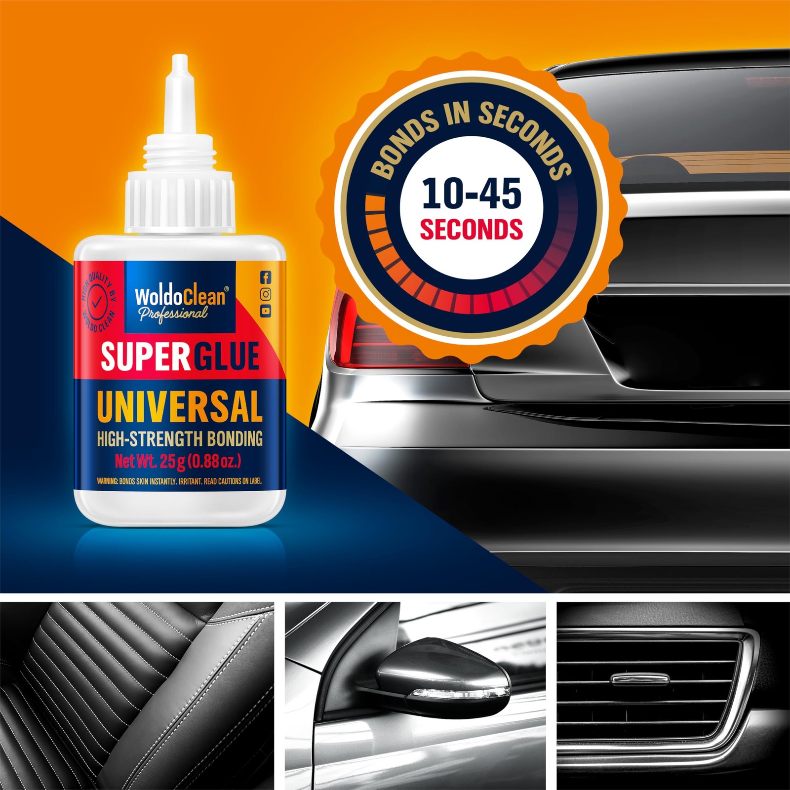 Super Glue All-Purpose Liquid 25g – Fast Drying Clear CA Adhesive for Metal, …