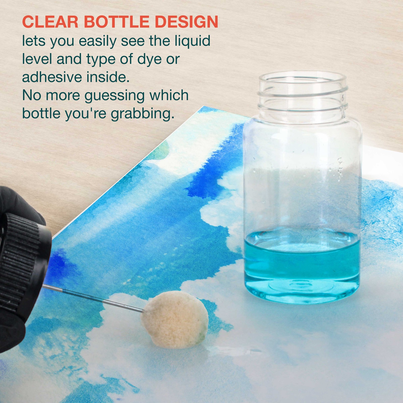Wool Daubers with Clear Plastic Bottles, 6-Pack, 120ml Safety Lids Ball Brush