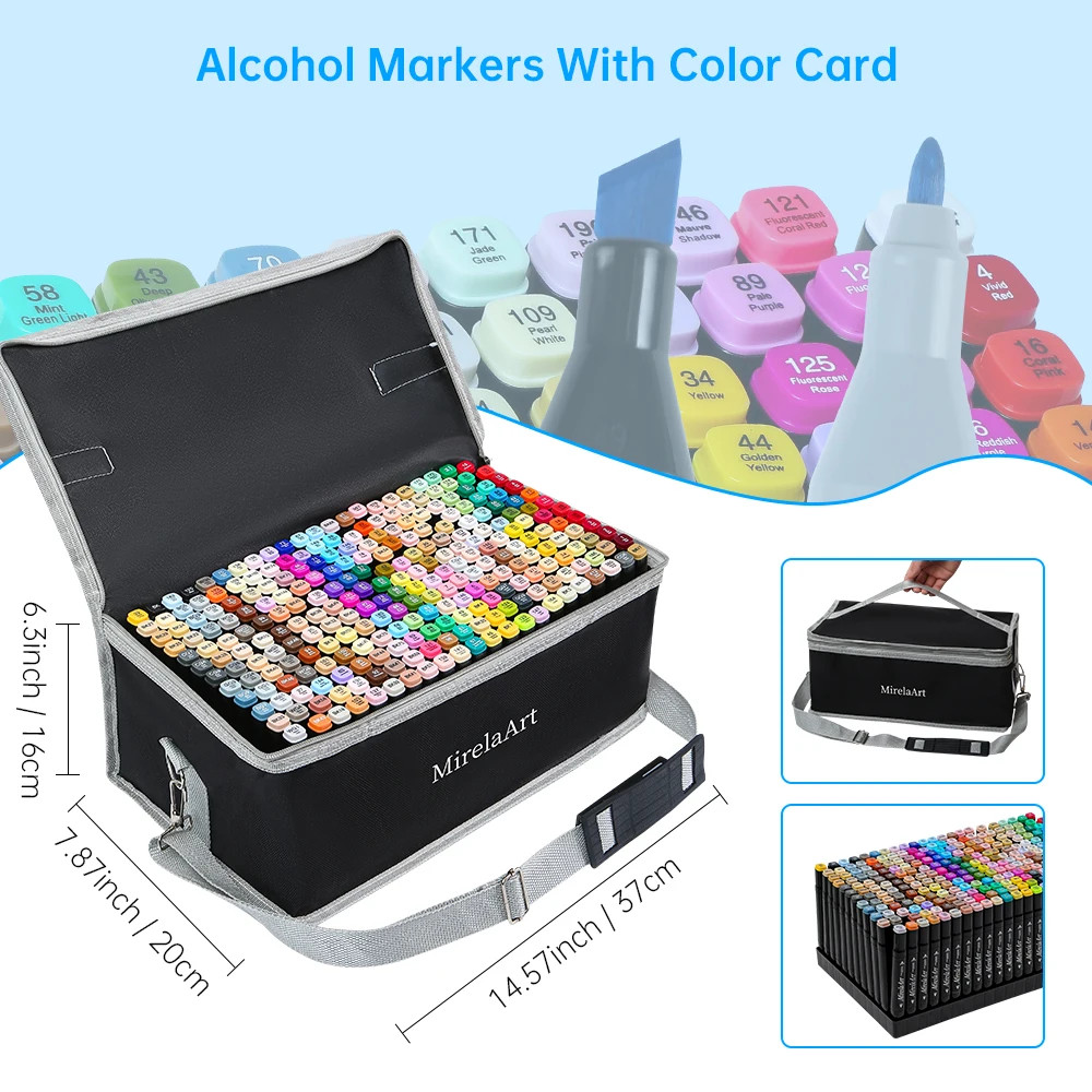 Alcohol Drawing Markers Dual Tip Permanent Art Sketch Set 40-274 Colors