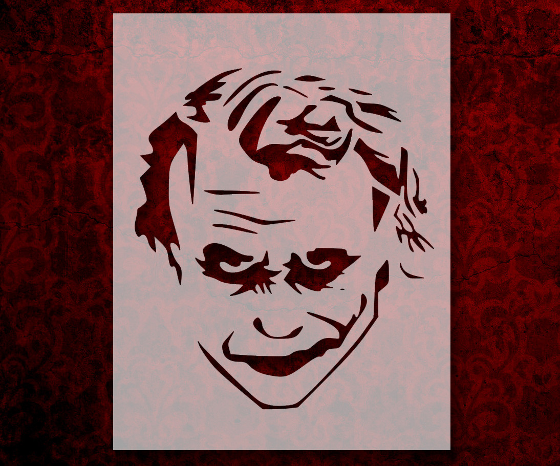 Joker Modern Face 8.5″ x 11″ Stencil FAST FREE SHIPPING (554)