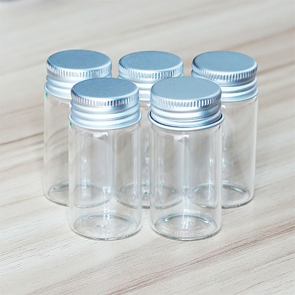 25ML Essential Vials Aluminum Storing Glass Bottles Crafts Lids Perfume 1~50pcs