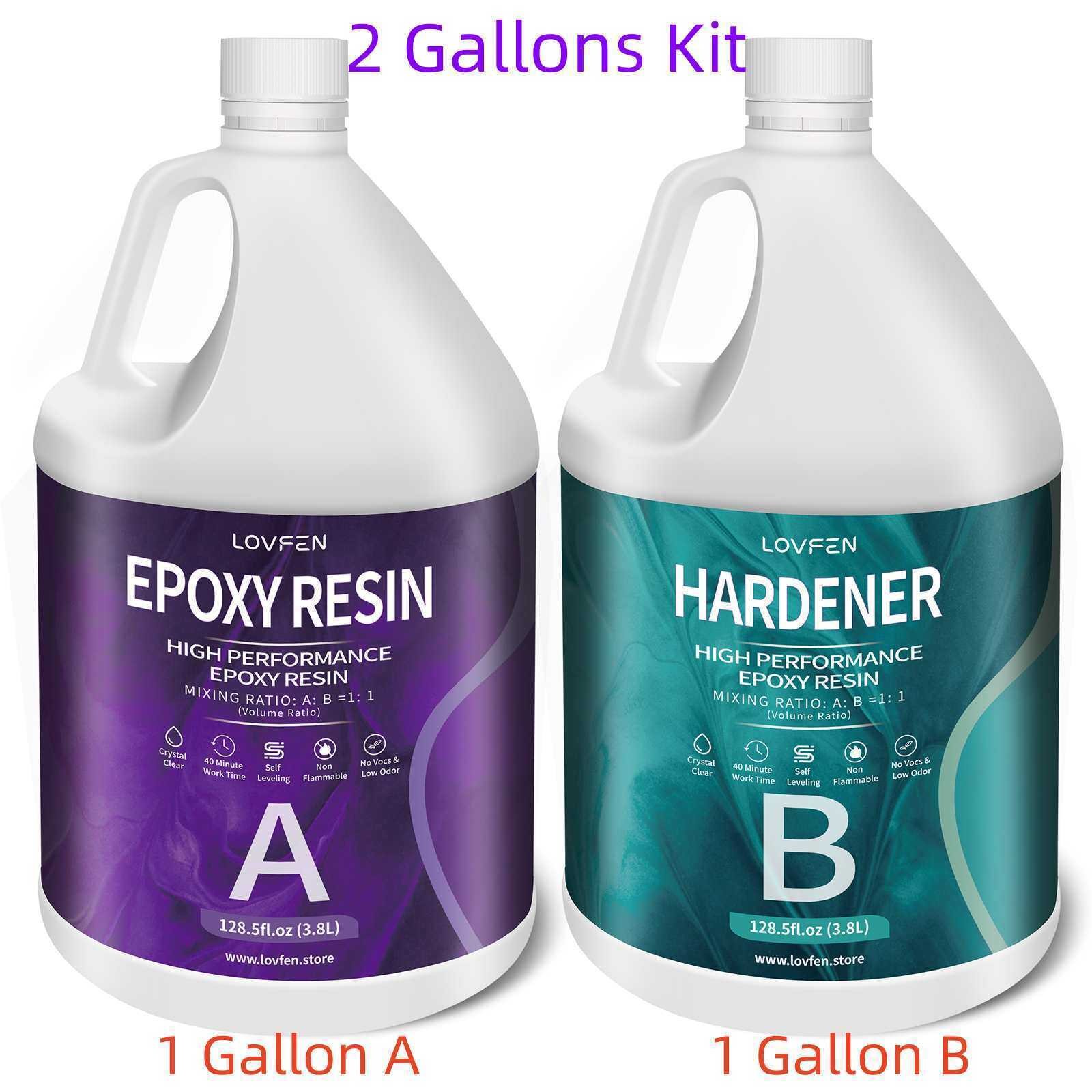 Ultra Clear Epoxy Resin 2 Gallons 1:1 AB Kit (1 Gallon A + 1 Gallon B)