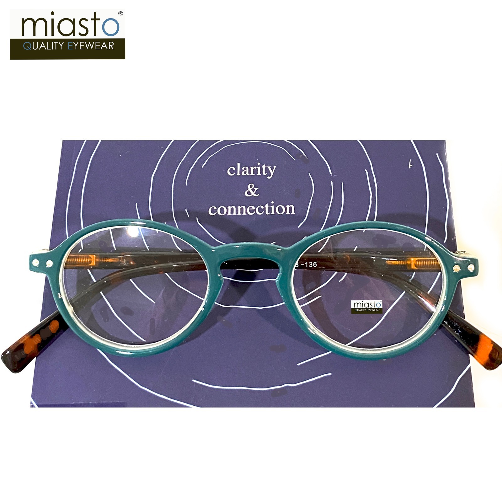 NWT$39.99 MIASTO RETRO ROUND KEYHOLE PREPPY READER VINTAGE READING SPECS GLASSES