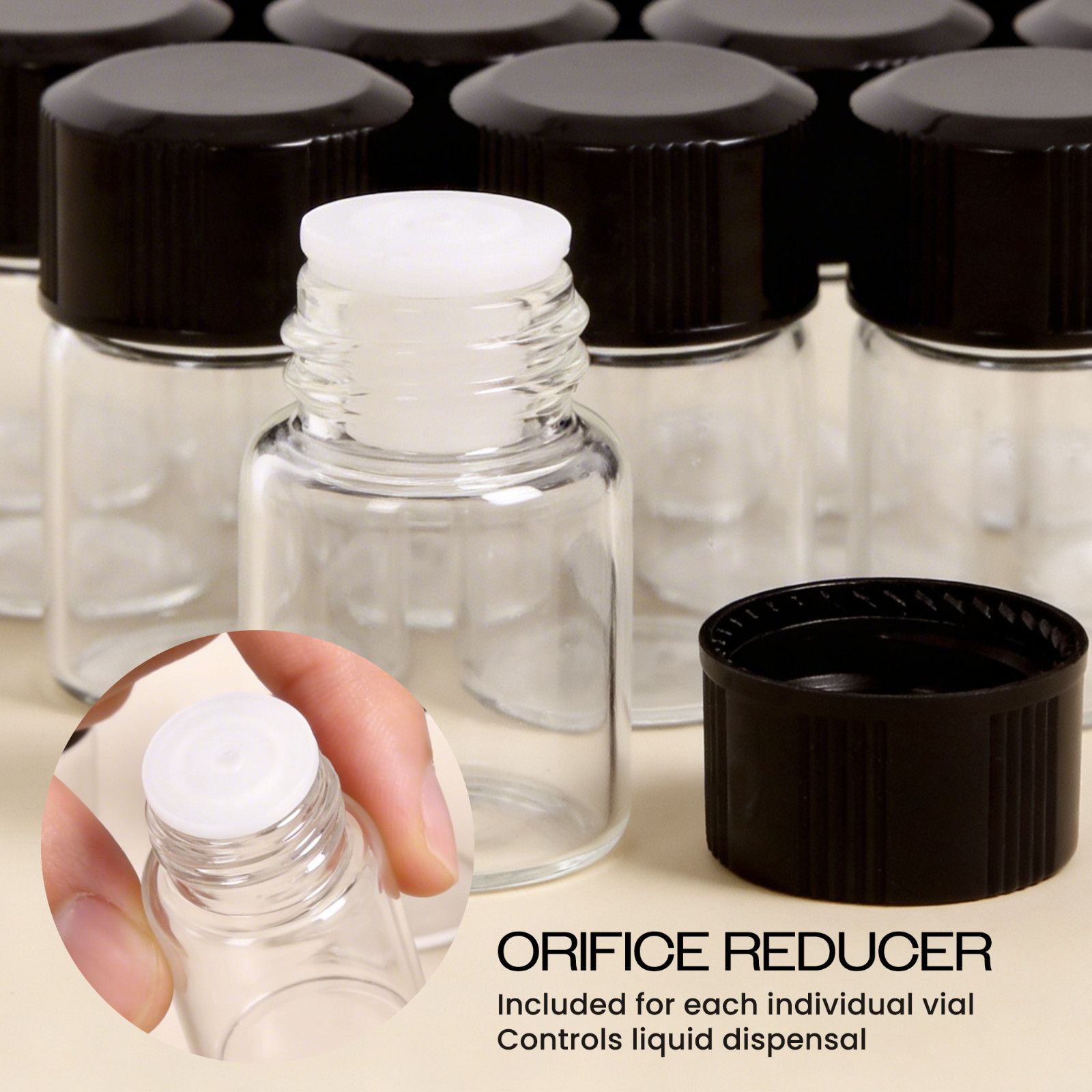 12 Pieces 2ML Clear Essential Oil Small Sample Glass Vials Bottles Containers