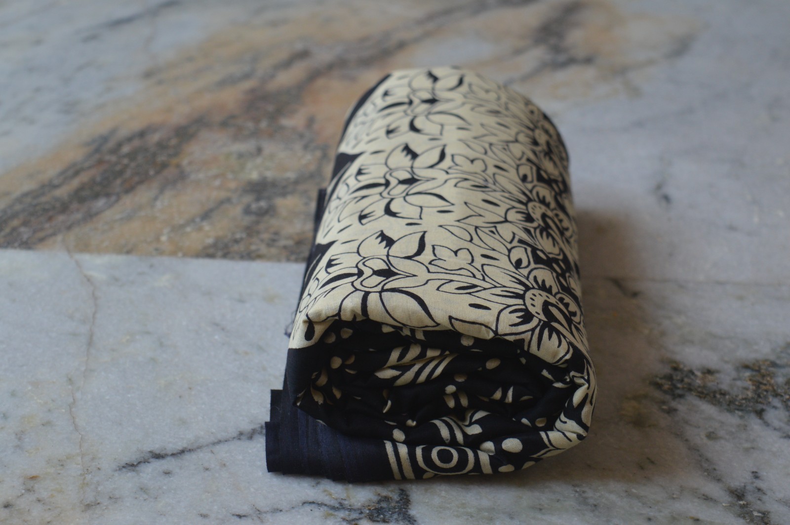 Black & Beige Hand Print Fabric 100% Cotton 15 Yard NO DUTY CHARGES 100%✅ZK-369