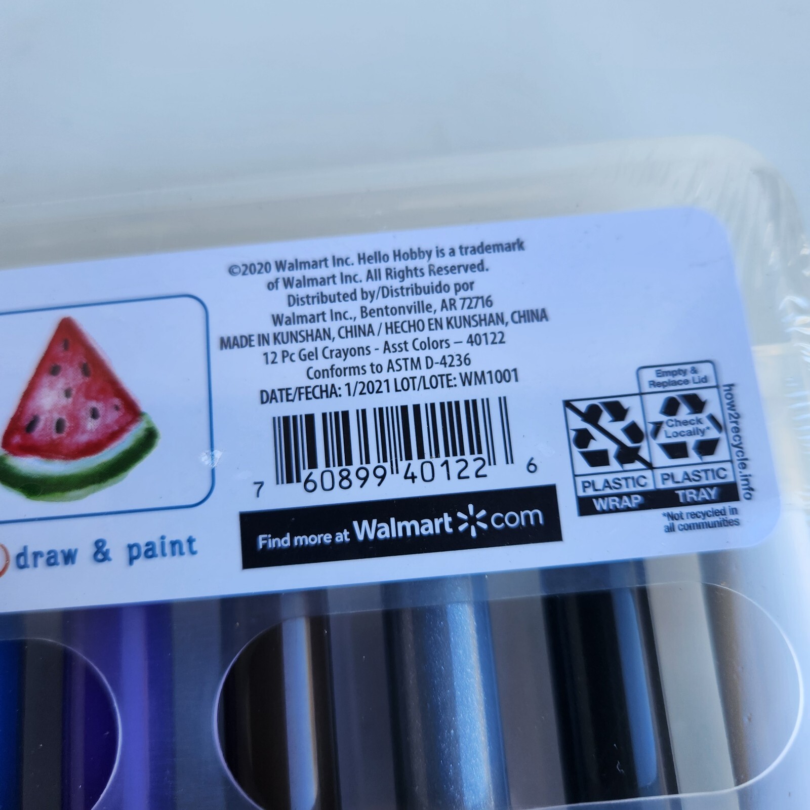 Hello Hobby 12 FRUIT SCENTED GEL CRAYONS | ASSORTED COLORS | Safe & Non-Toxic.