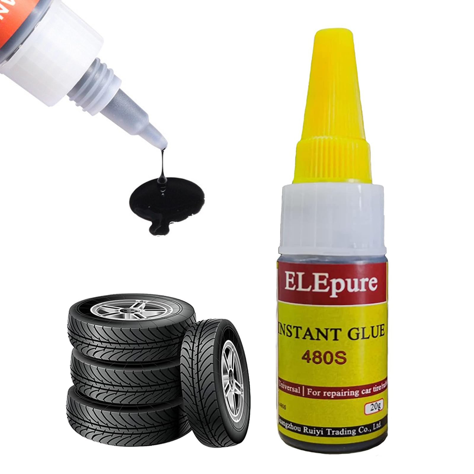 Black Tire Repair Glue Rubber Strong Adhesive Bonding for Sidewall Gash Dent Ins