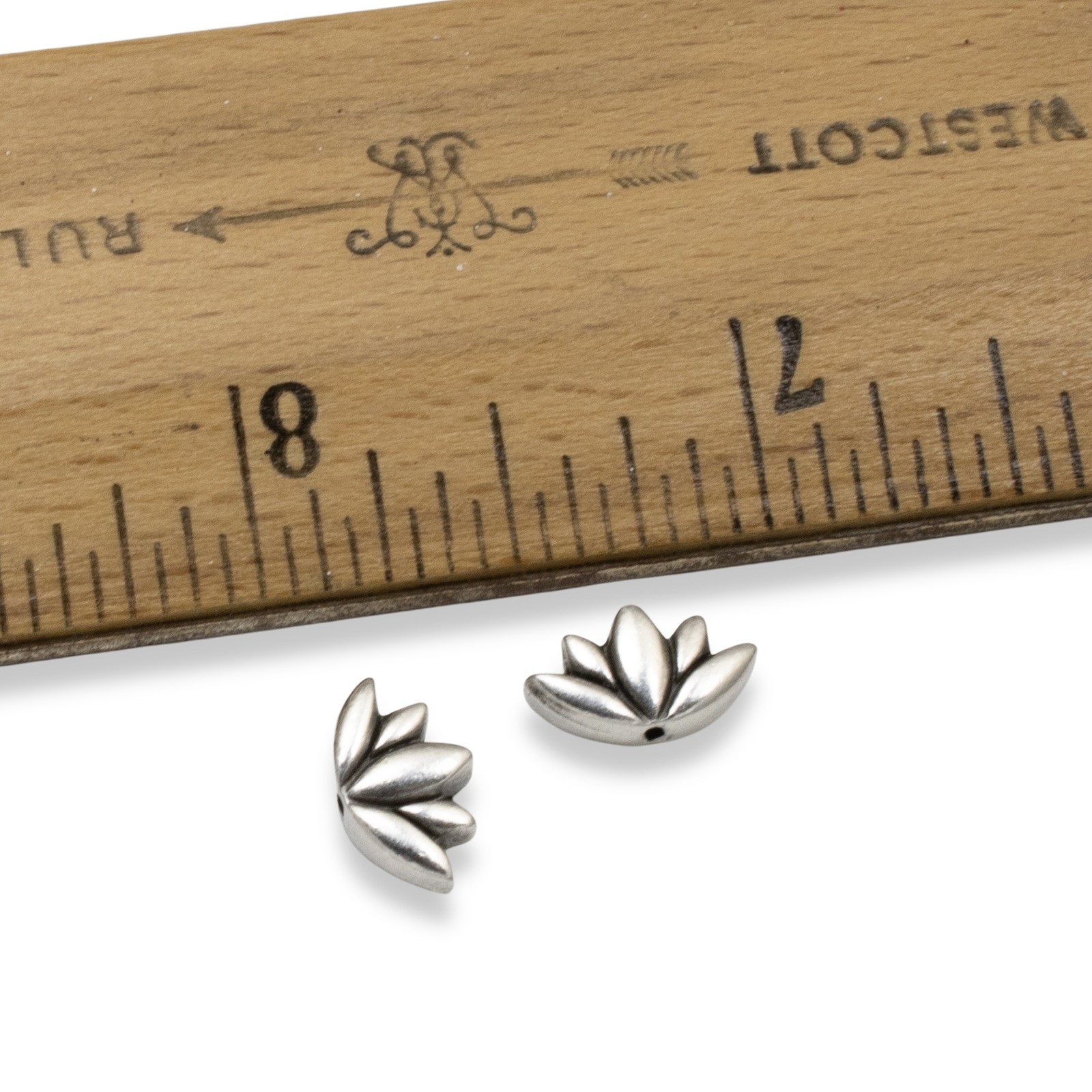 Silver Lotus Flower Beads, 4-Pack for Spiritual DIY Jewelry & Meditation Crafts