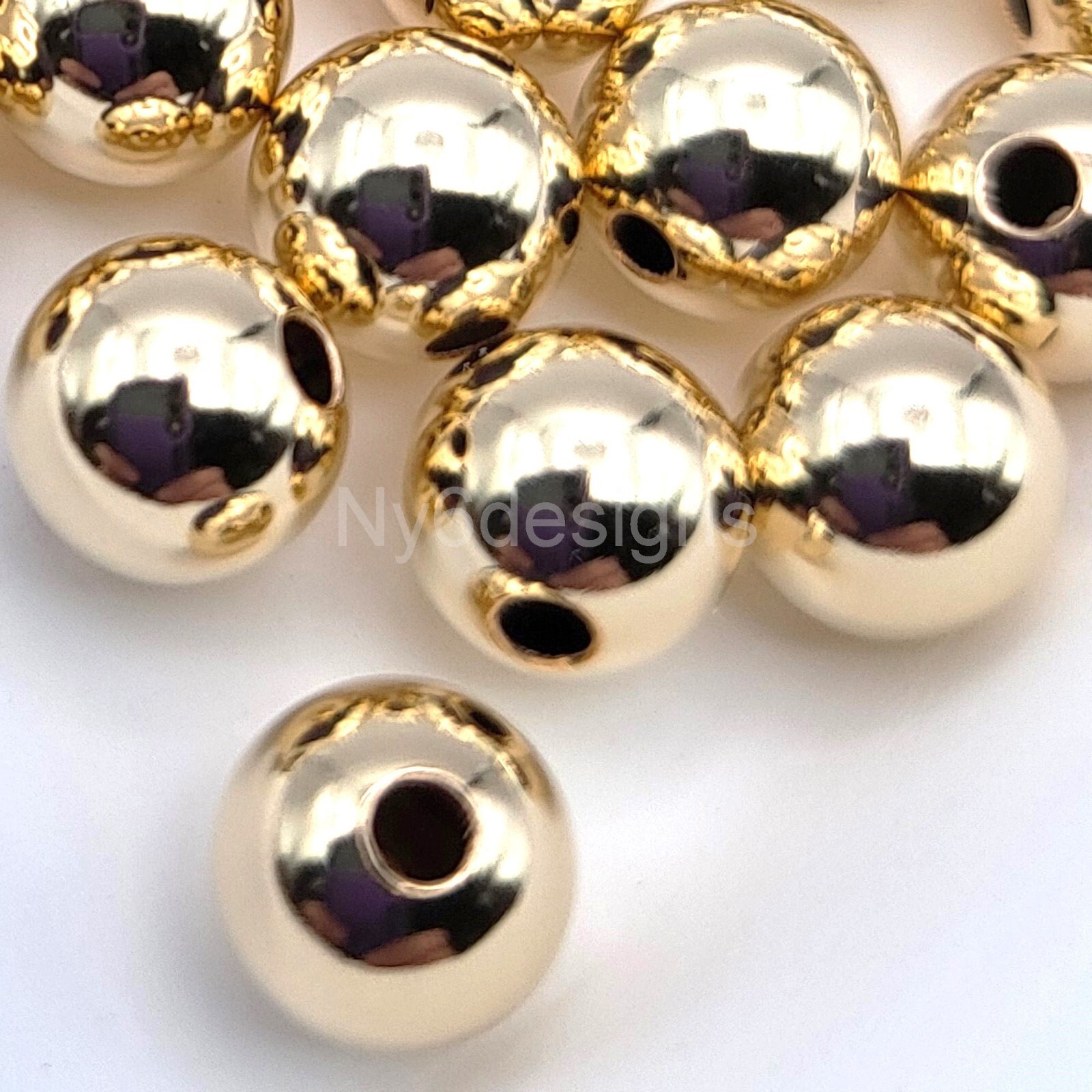 Non Tarnish Light Gold Plated Round Ball bead Spacer Finding 2mm 3mm 4mm 5mm 6mm
