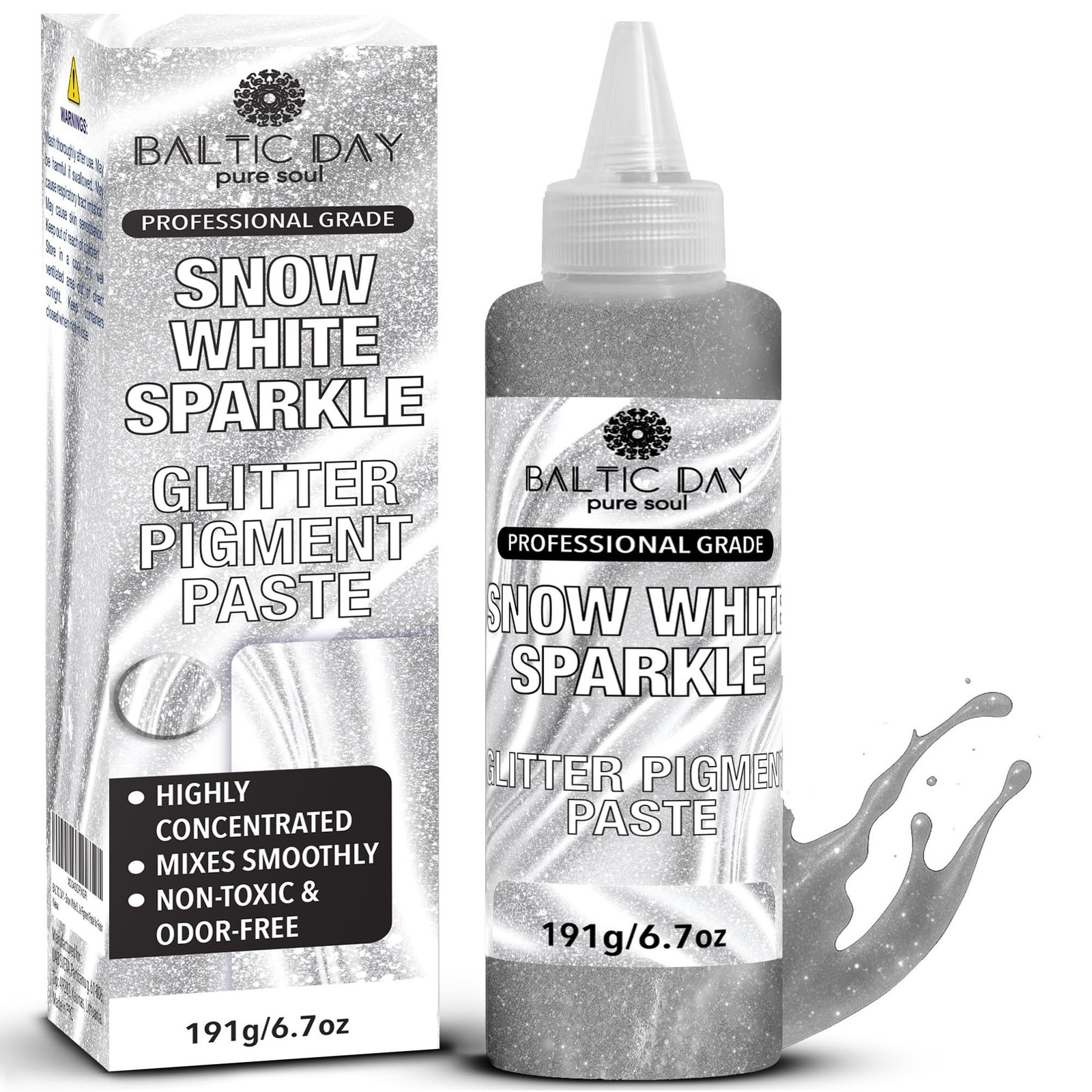 Snow White Sparkle Epoxy Pigment Paste XL (6.7oz/191g) – Ultra-Concentrate
