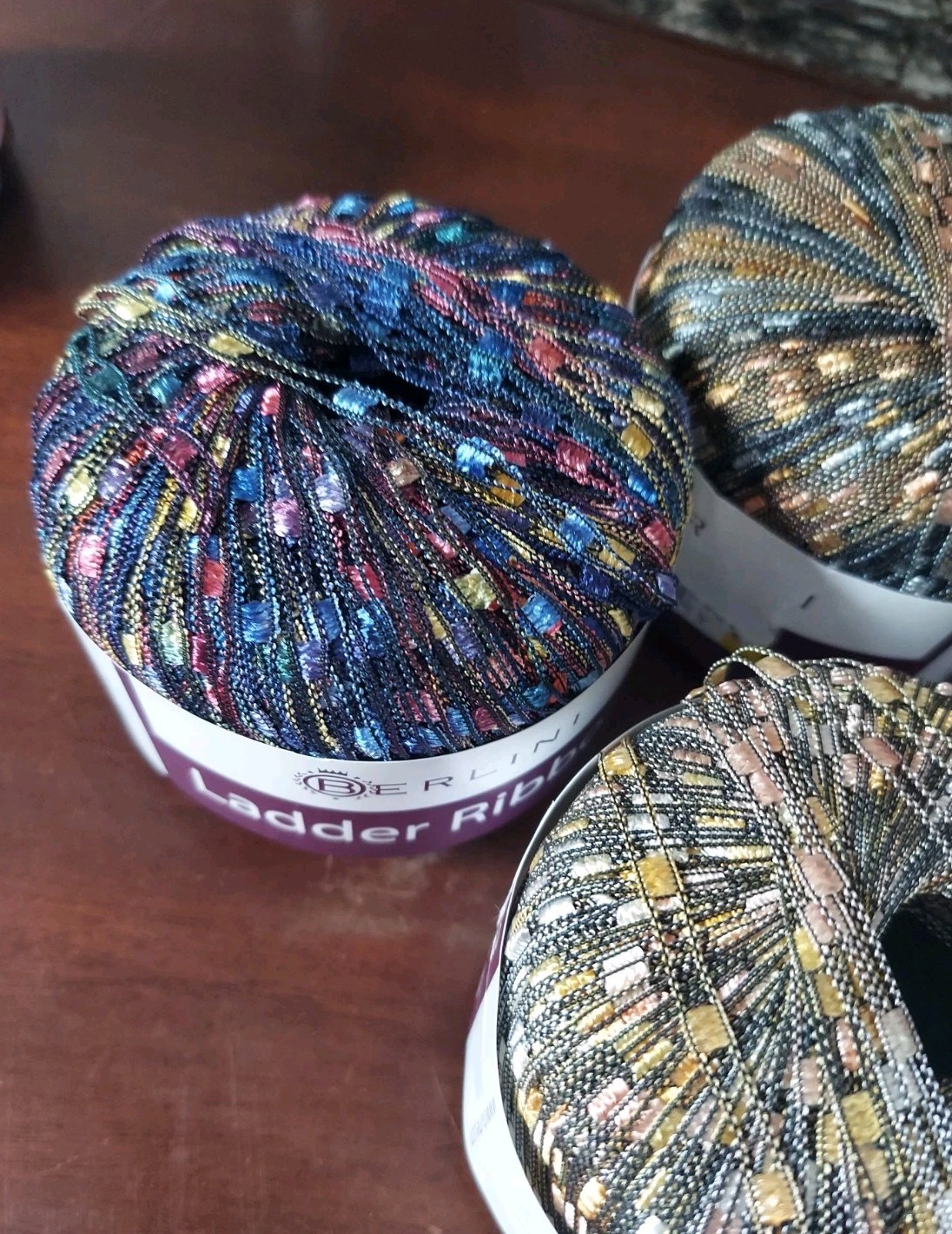 Berlini Ladder Ribbon Yarn New Skeins Various Colors Lot Of 5