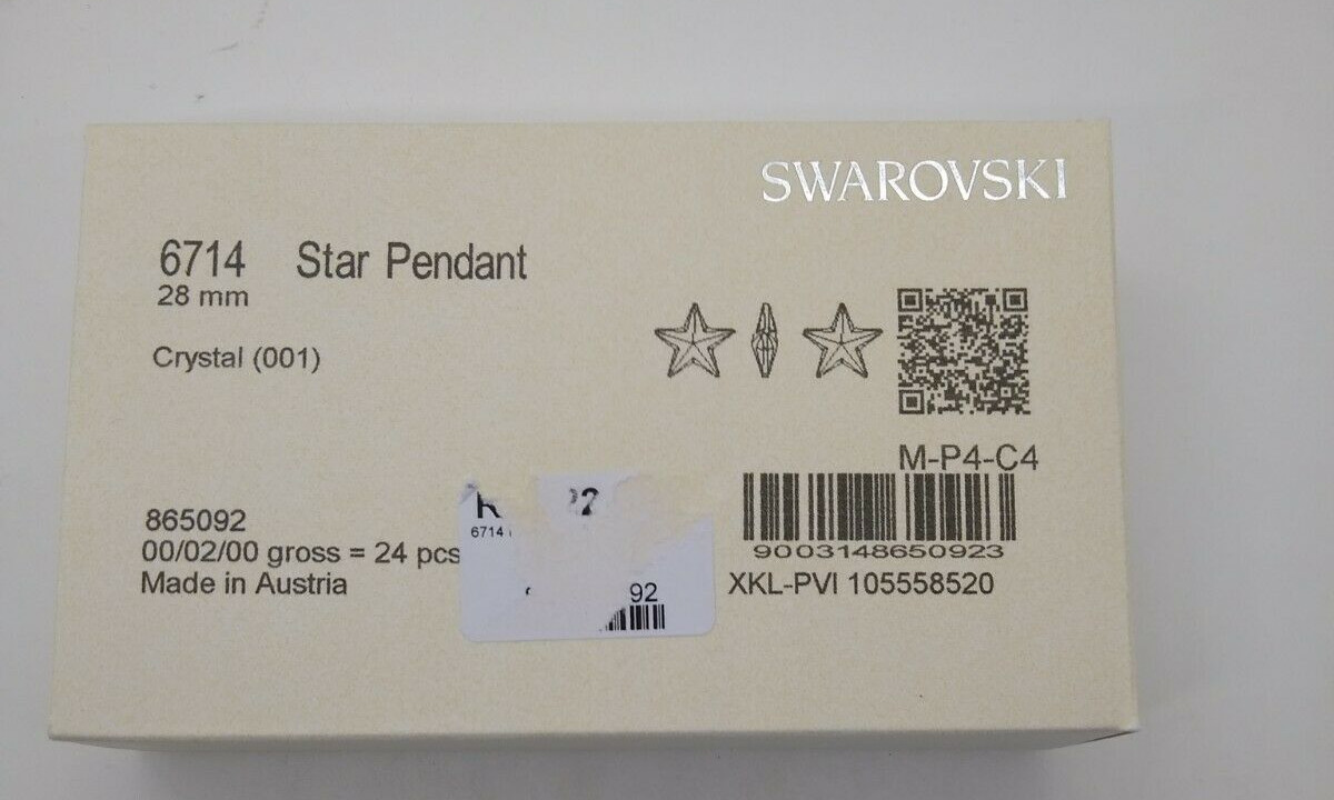 Swarovski Crystal Clear 28mm Star 6714 Pendant/ Suncatcher; Large Size