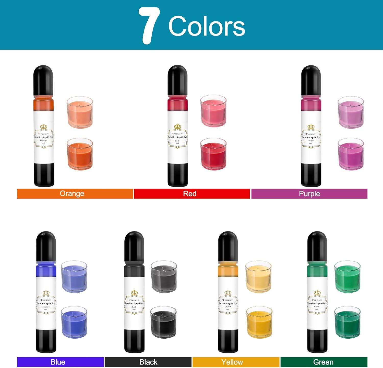 Candle Dye – 7 Colors Candle Making Liquid Dye,Candle Color Dye Set for Candles