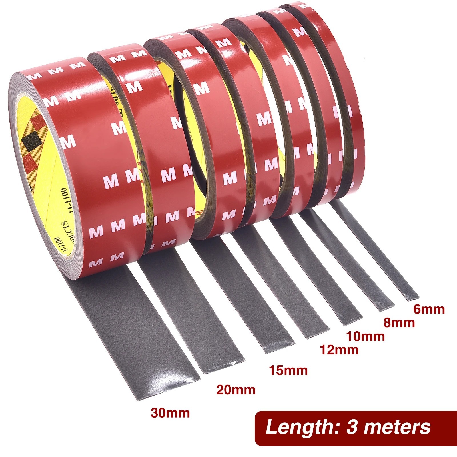 3M Double Sided Tape Heavy Duty Acrylic Adhesive Strong Mounting 3M x 0.4mm