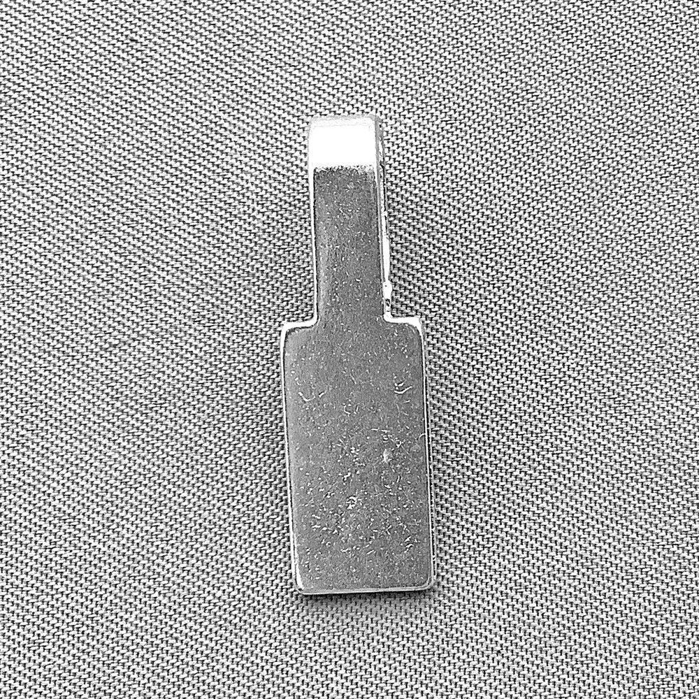 Silver Plated Alloy 26x8mm Rectangle Glue On Flat Pad Bails Q30 per Pkg