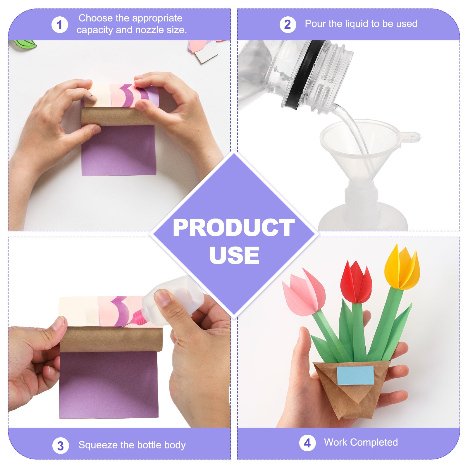 12Pcs Needle Tip Squeeze Bottle,30ml/1oz Glue Bottles(White,with 12 Funnel)