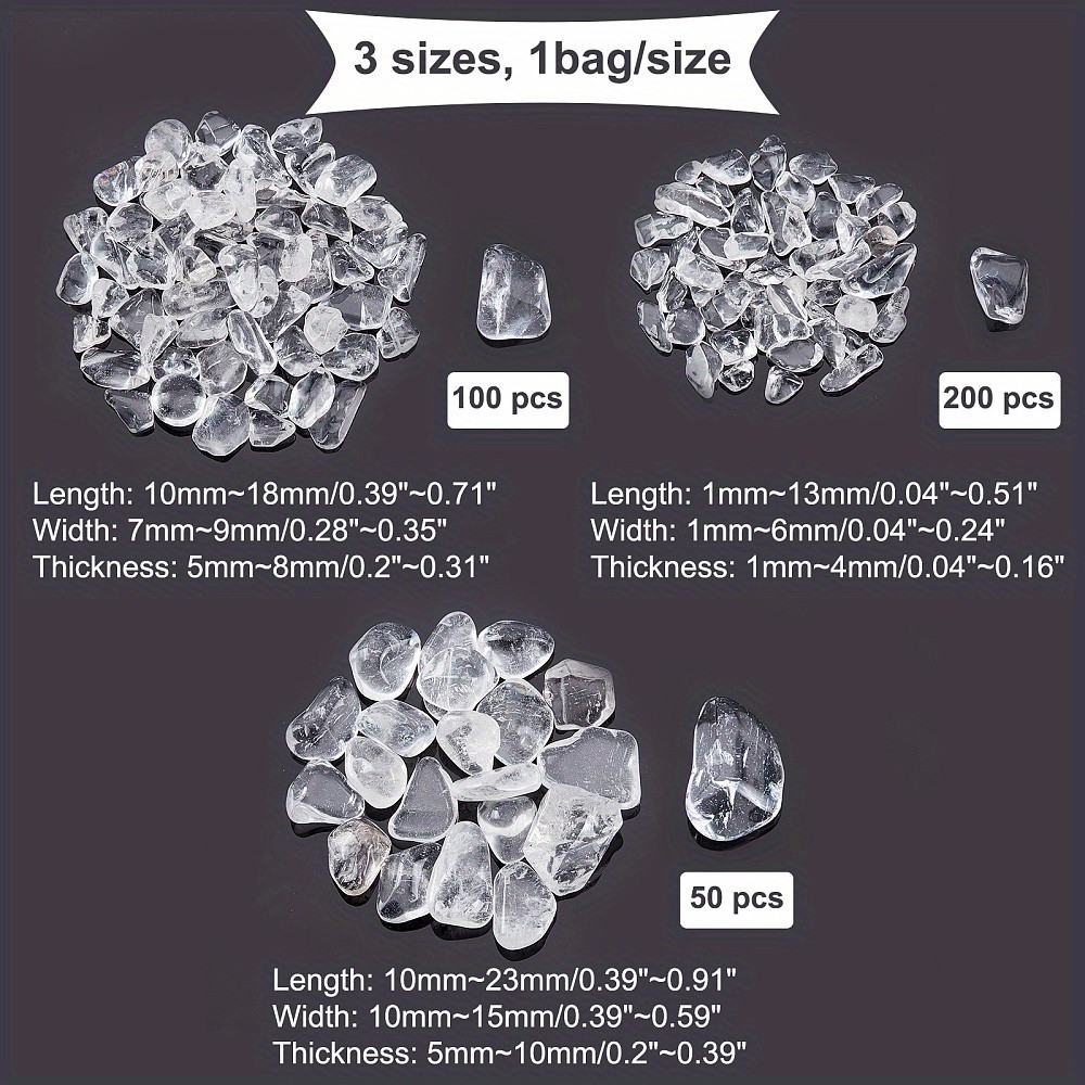 1box 350pcs Natural stone Beads 3 Size No Hole Irregular Shaped Chips Stone