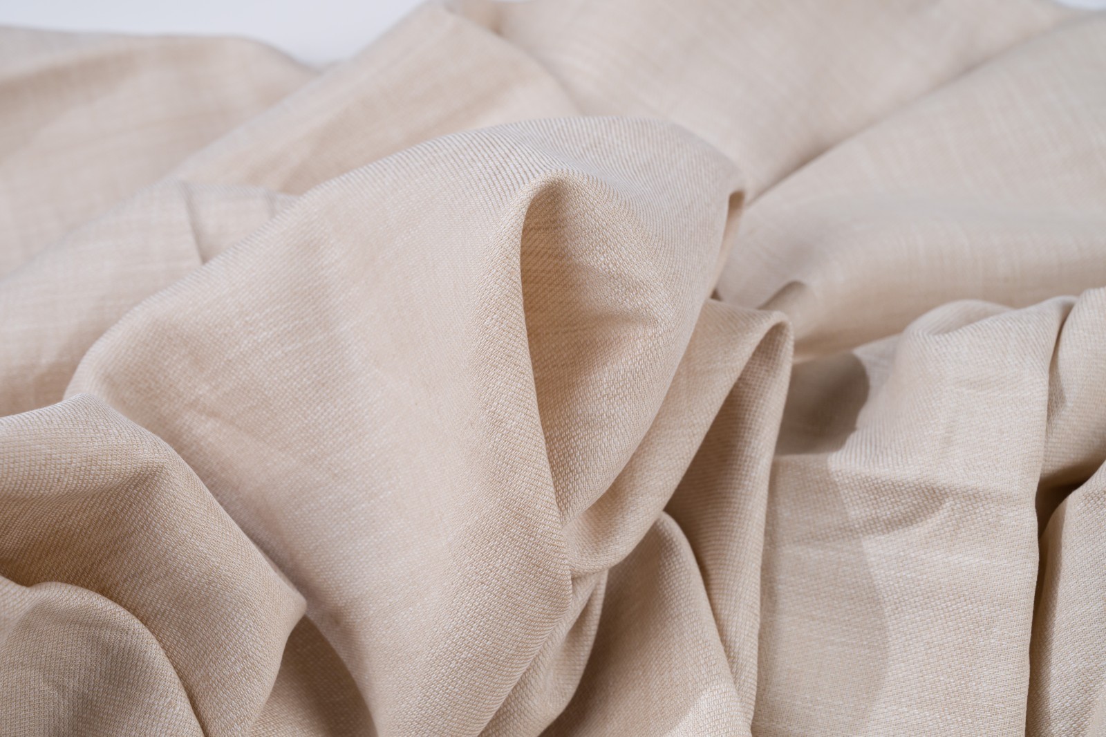 Luxury 100% Linen Trouser Fabric Ecru Beige 210g 1.6m For Bespoke Summer Pants