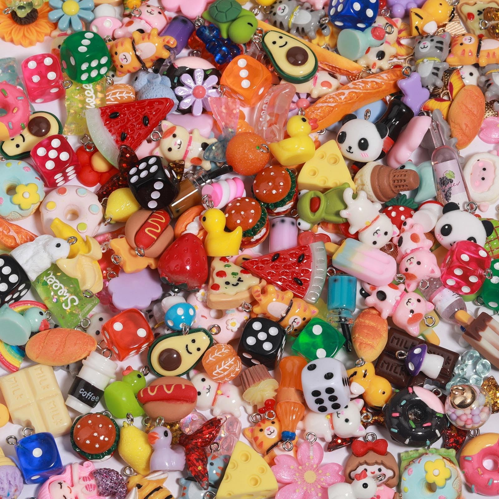 Assorted Resin Charms for DIY Bracelet & Keychain Making – Mini Candy, Bear, …