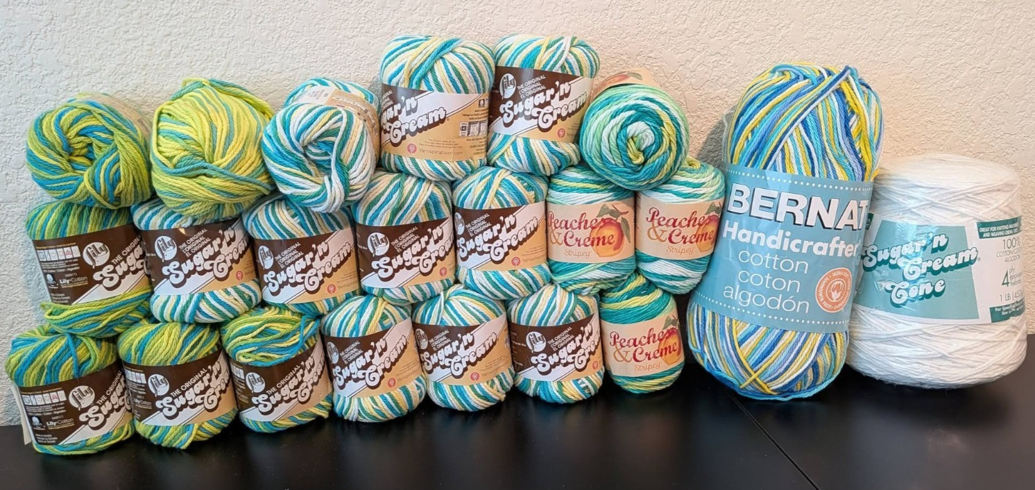 Lot of 22 Lily Sugar’n Cream 100% cotton Peaches Creme Summer Splash White Mod