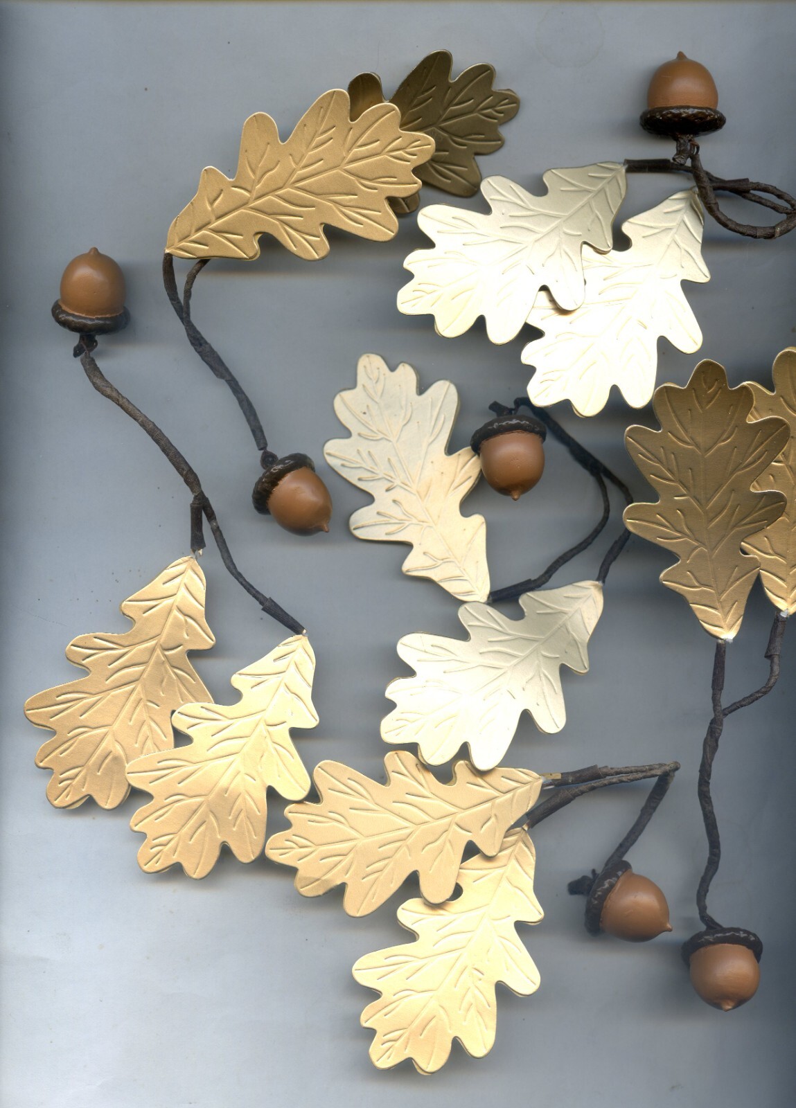 Vintage 80’s Gold Paper Oak Leaf/Plastic Acorn/Florist Tape Wire/Tags Craft Lot